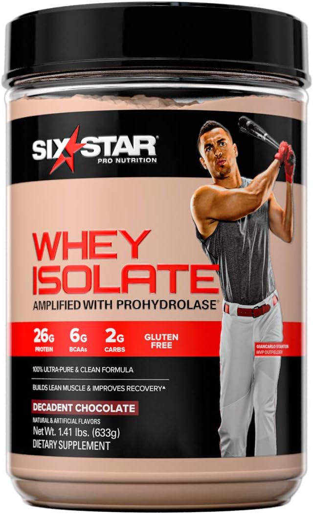 Whey Protein Isolate | Six Star 100% Whey Isolate Protein Powder | Whey Protein Powder for Muscle Gain | Post Workout Muscle Recovery + Muscle Builder | Chocolate Protein Powder (20 Servings)