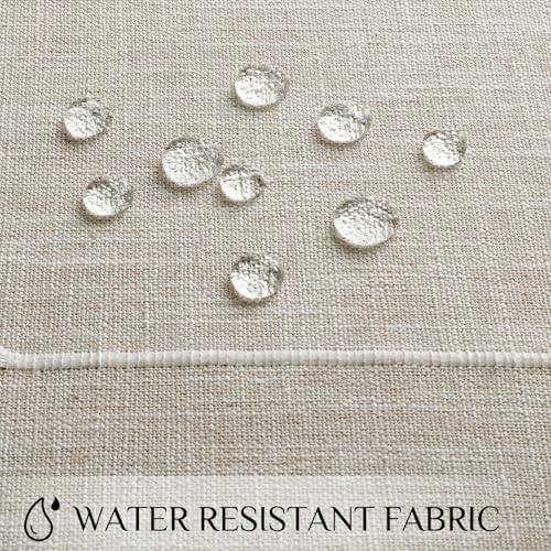 Softalker Outdoor Linen Tablecloth Rectangle, Waterproof Cotton Boho Farmhouse Table Cloths with Tassel, Heavy Weight Wrinkle Free Table Cover for Picnic Camping Dining - 55 x 70 Inch, Coffee Plaid by Softalker - Image 3