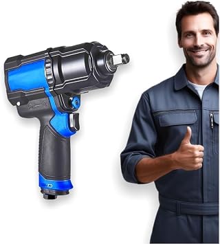 Fits Earthquake XT 1/2 in. Composite Air Impact Wrench, Powerful Twin-Hammer Impact Mechanism for Extreme Torque with Less Vibration, 1200 ft. lbs. of Bolt Breakaway Torque, Push-button FWD/REV Blue