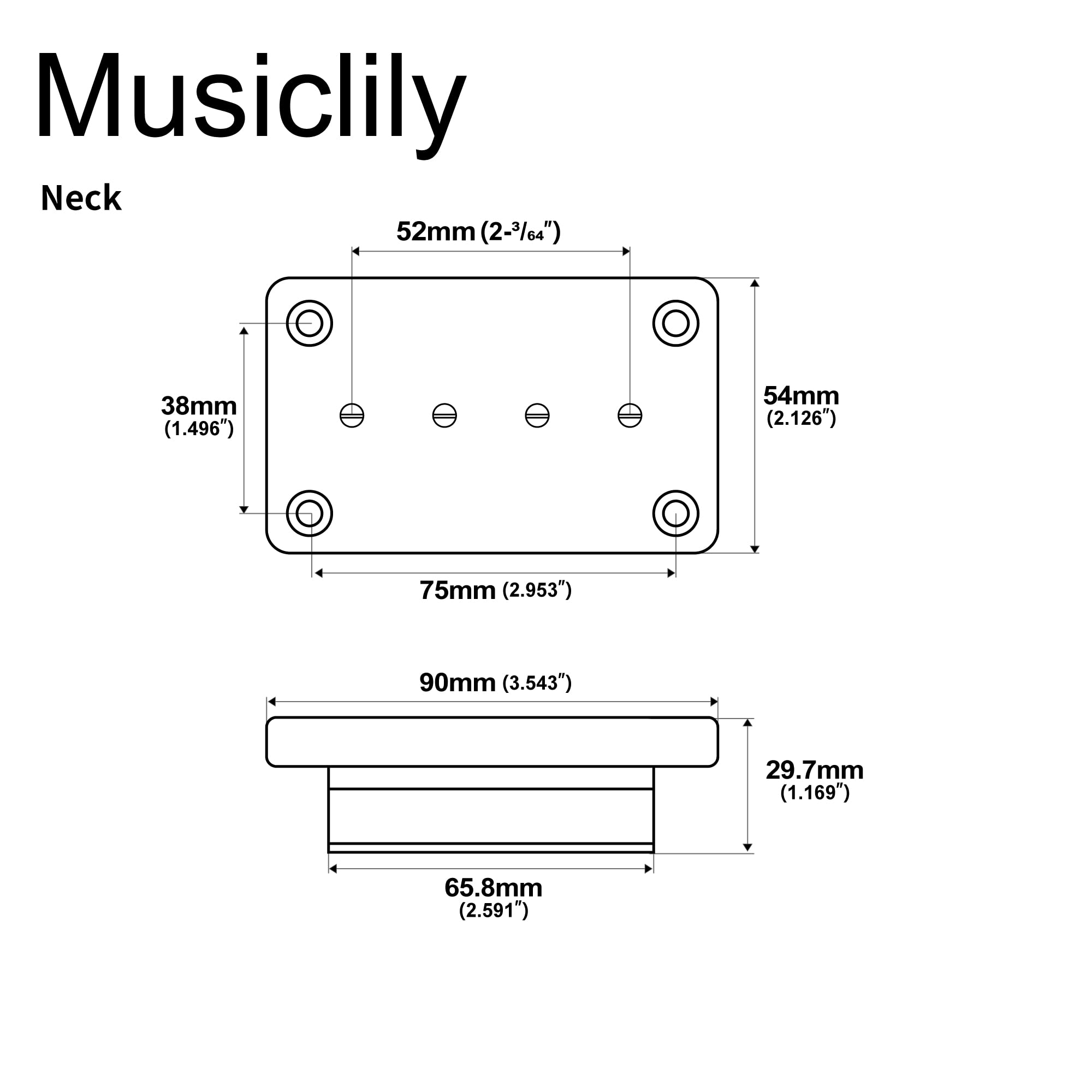 Artec EBC4 Cerámico Estilo Sidewinder Mudbucker Pastilla Bajo Mástil Pickup 30K para Bajo Eléctrico estilo Epiphone/USA SG/EB, Cromado