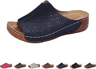 Women's Sandals Heel Elegant - Slippers Breathable Mesh Slippers Comfortable Summer Shoes Orthotic Sandals Soft Women Shoes Open Toe Beach Shoes Indoor/Outdoor