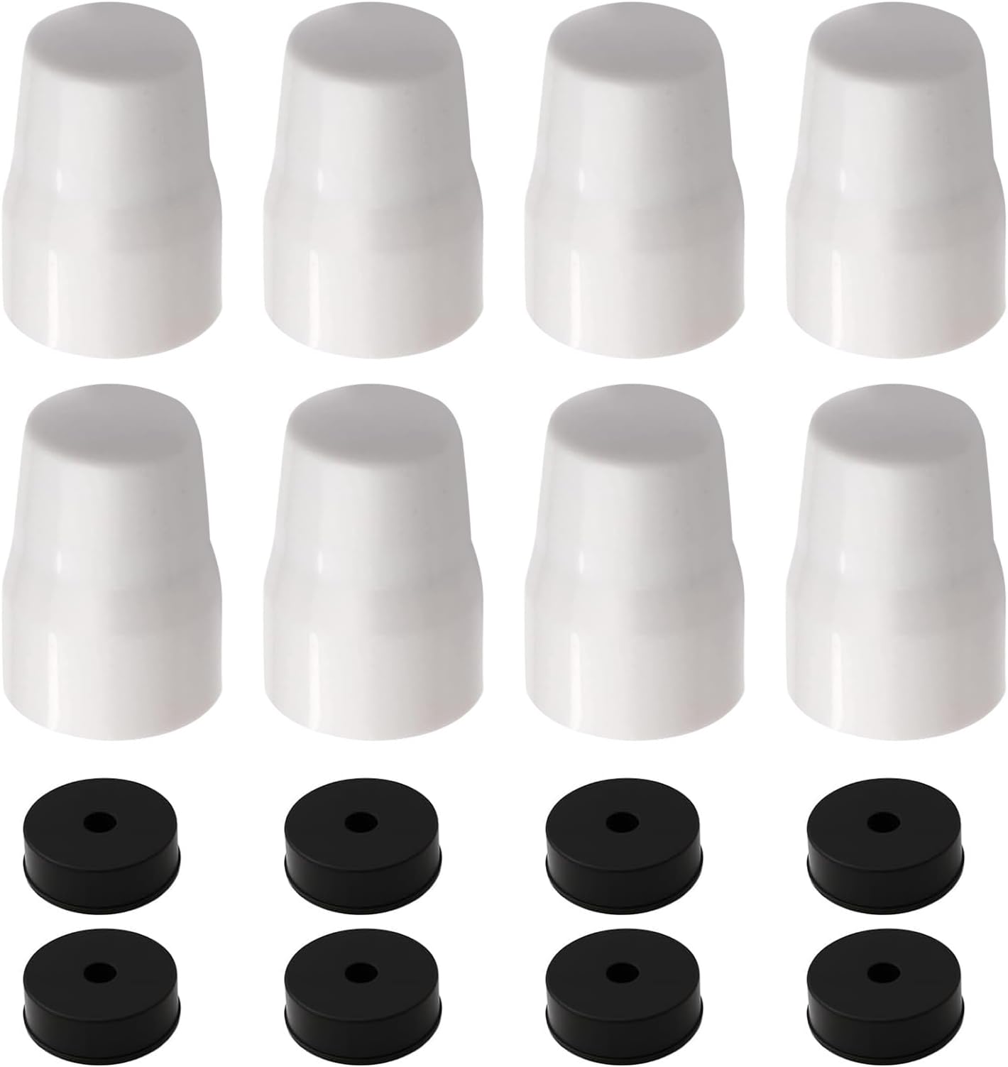 8 Pack Radiator Valve Caps White ABS Plastic Push Fit Covers with Secure Grip Washer Easy to Install for Central Heating System Protection