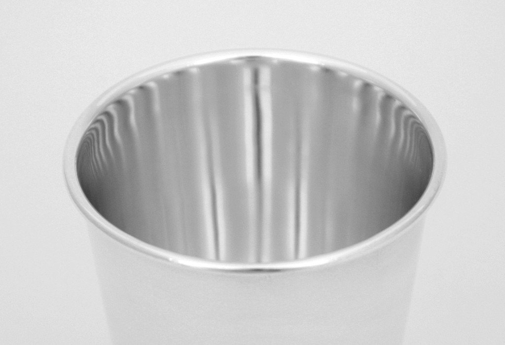 Vaso de diseño bañado en plata, resistente al deslustre, taza de bautizo con grabado personalizado (altura: 11,5 cm (sin grabado)