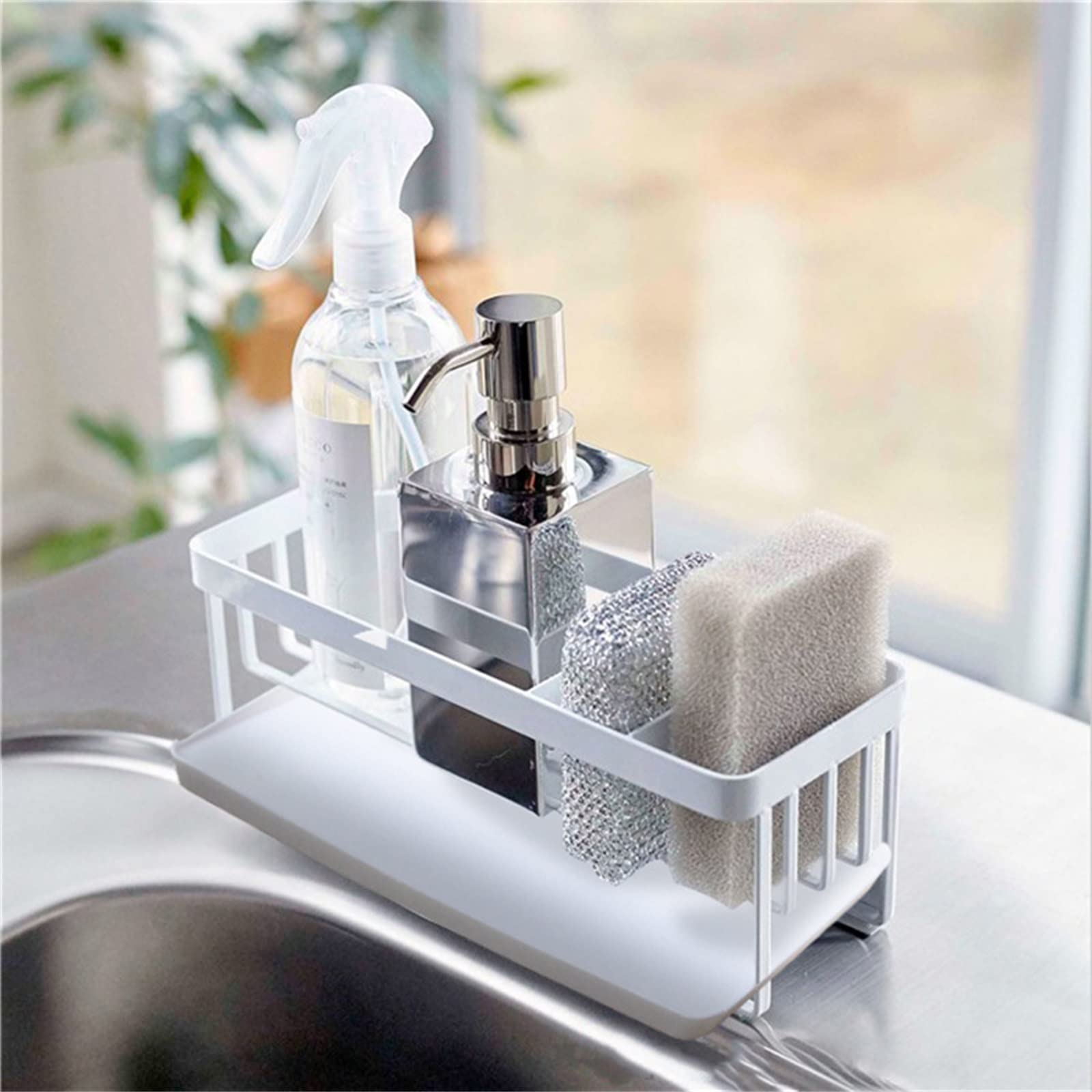 SLEDEZ Countertop Dishcloth Rack Minimalist Kitchen Rag Rack Countertop Organiser 2 Colours (Color : White, Size : As shown)