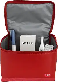 Bolsa Termica Pequena Para Medicamentos Insulina Vermelha