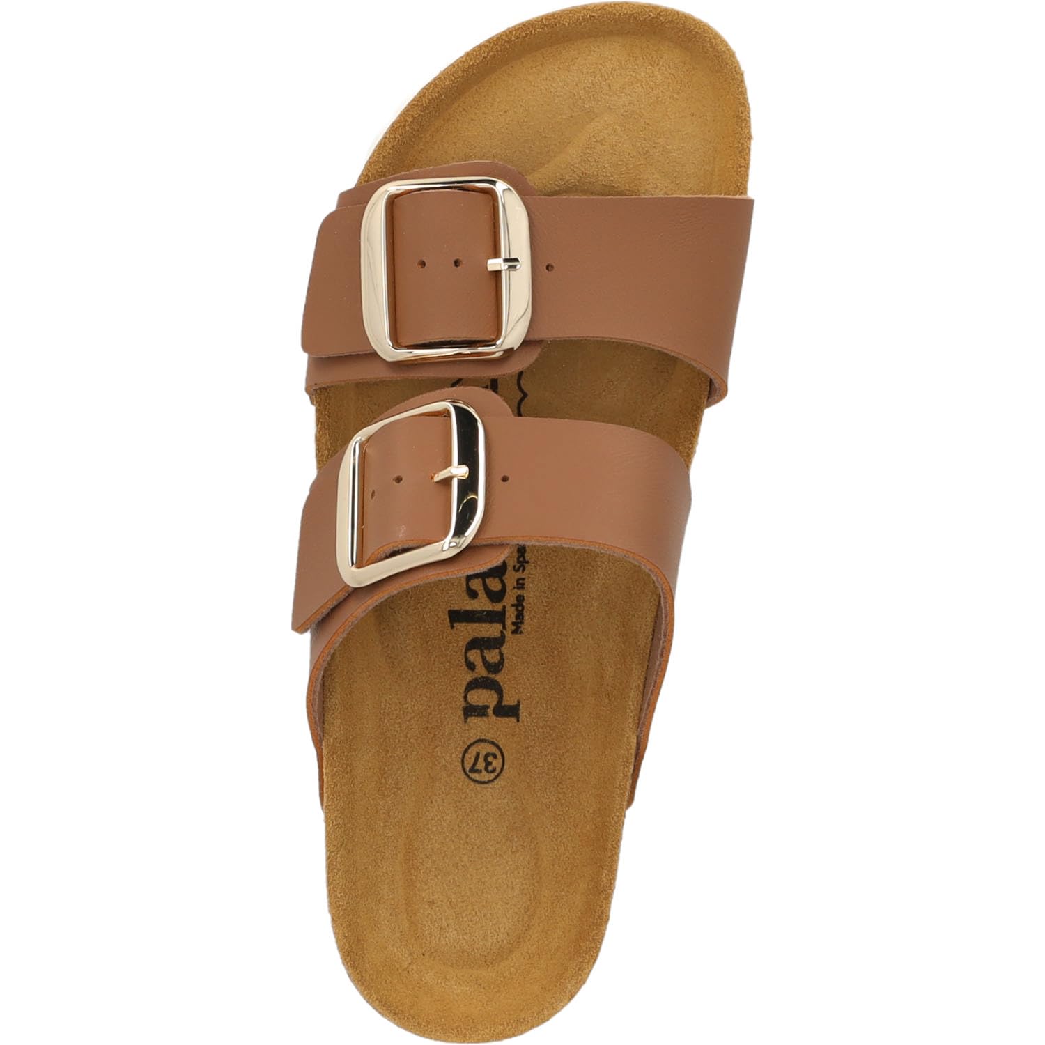 Palado Pantoletten Damen Samos GS - bequeme Sandalen Made in Spain - Hausschuhe mit dämpfendem Kork-Fußbett - modische Sommerschuhe