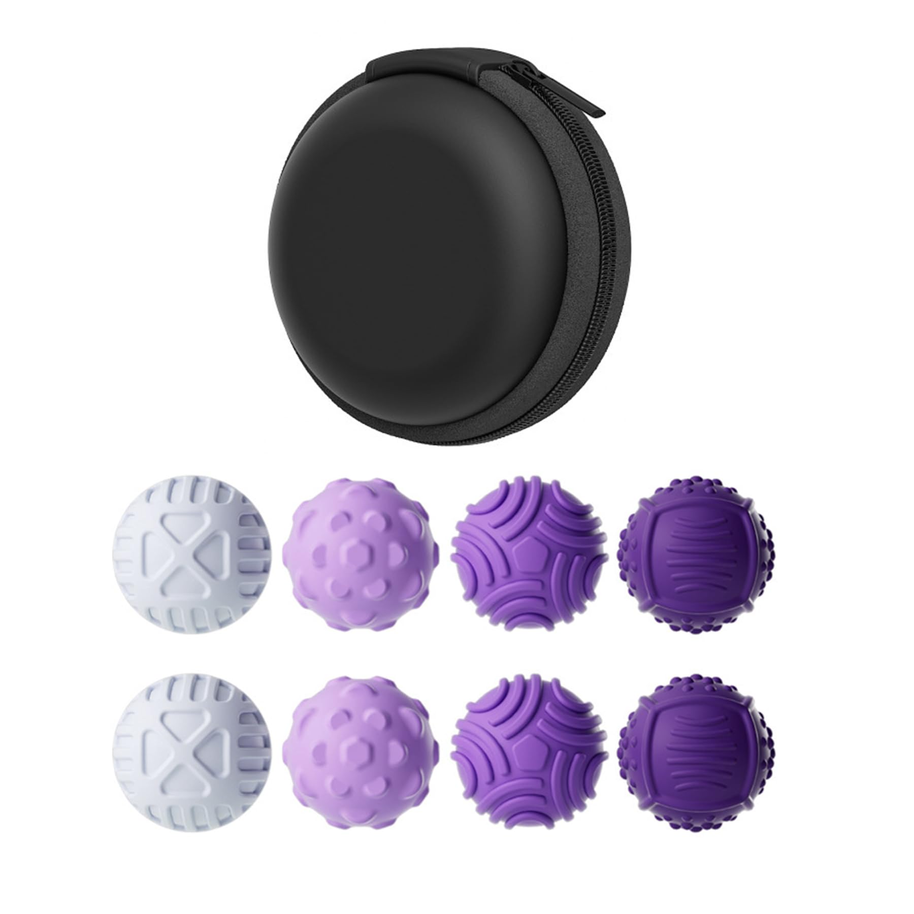 KTJEGE 8 Pcs Fidget Toys Balls,4 Style Texture Tactile Sensory,Stress Anxiety Relief sensory balls,Easy to Carry Stress Ball,for Adults & Teens,School,Office,Travel,Office Desk (Purple)