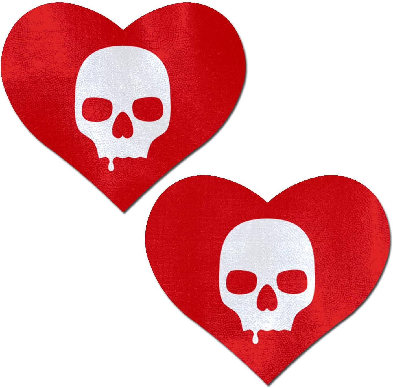 Nipple Cover Pasties - Love: Sullen Skull Red Heart Special Occassion Aesthetic Outfit Accessory