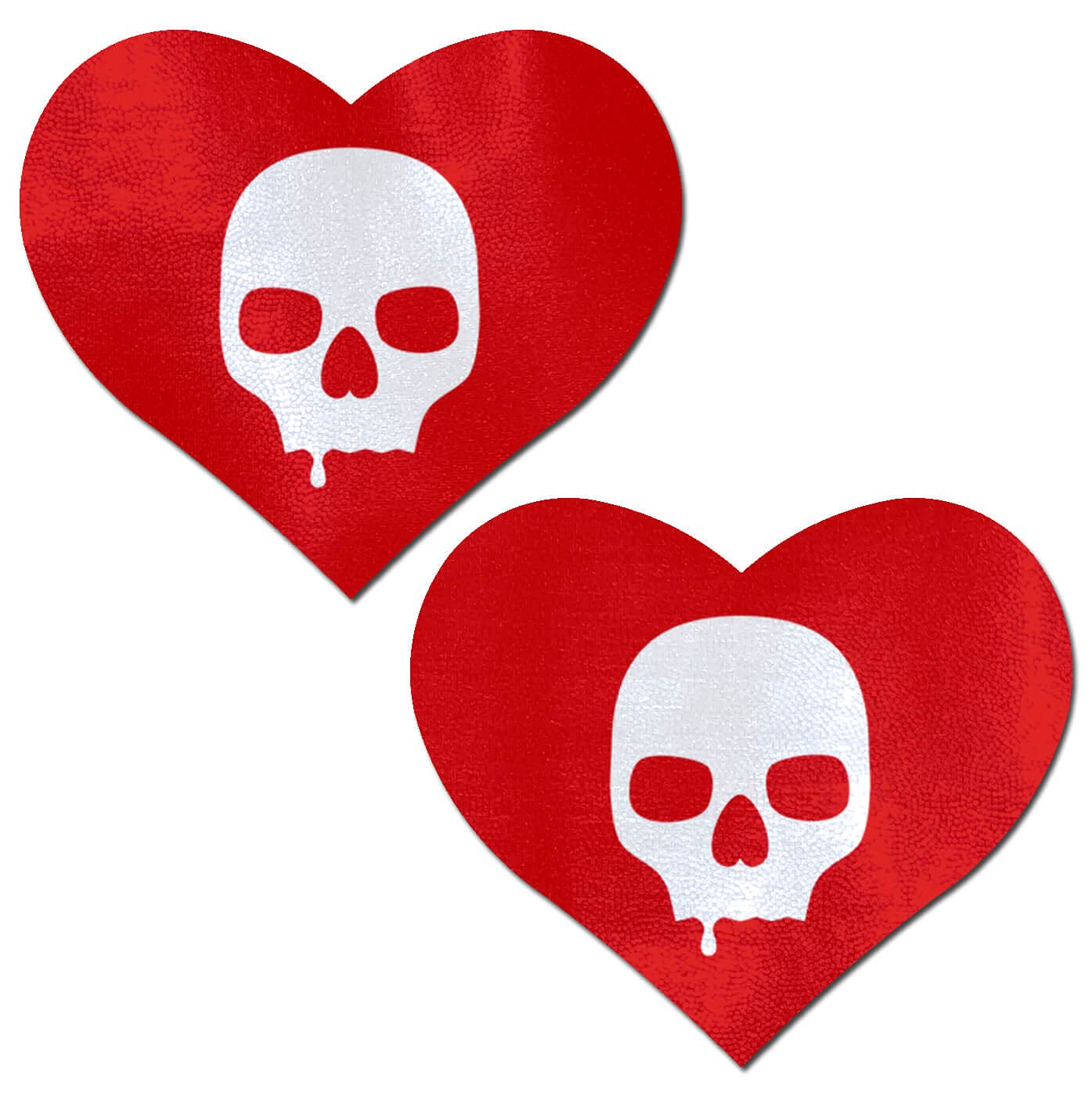 Nipple Cover Pasties - Love: Sullen Skull Red Heart Special Occassion Aesthetic Outfit Accessory