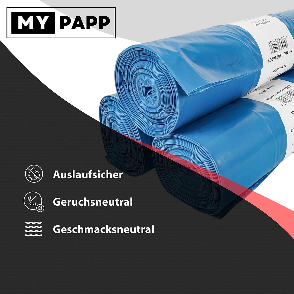 Müllbeutel Typ 60 mit Zugband 120l I Abfallsack für Haushalt, Garten & Industrie I Besonders stabil & reißfest I blaue Schwerlast Müllsäcke aus hochwertigem Material I 250 St.
