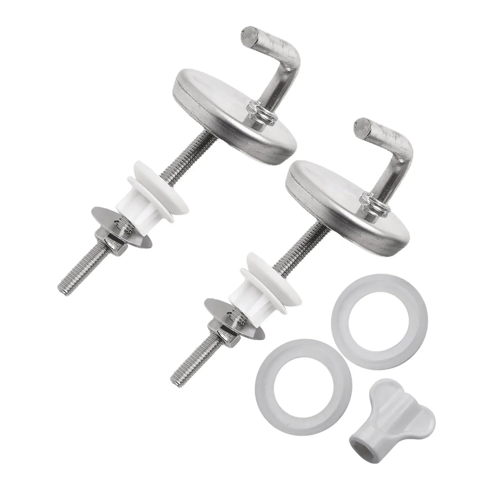 Toilet Seat Screws, 2pc Stainless Steel Hinge Replacement Parts Mountings with Washer and Adjustable Knob Lid