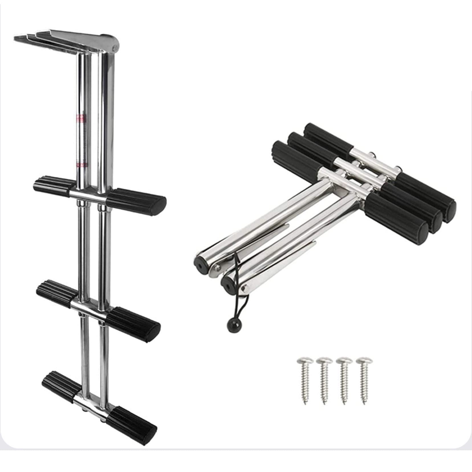 ZALTAS Heavy Duty 3 Steps Boat Marine Dual Vertical Telescoping Tube Tubo in Acciaio Inox Sport Subacqueo Scaletta con Montatura Scala Rimovibile per Barca Marina Yacht PIS 3 Step
