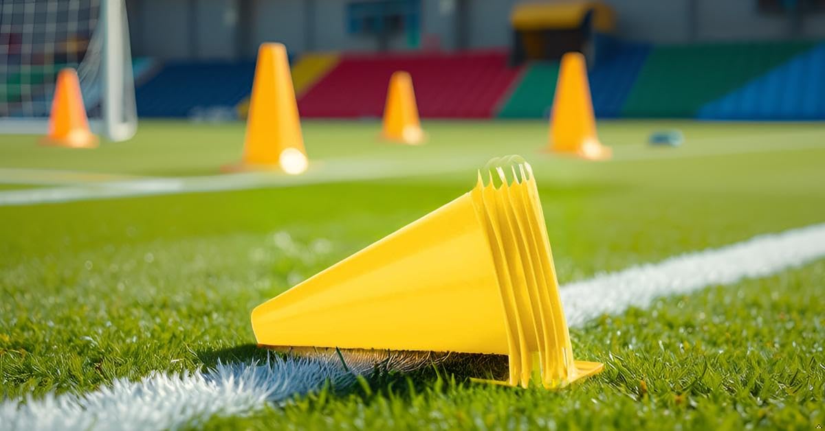 Alomejor 6 szt. 18 cm rożki sportowe piłka nożna szkolenie szyszki znacznik ruch zestaw (żółty)