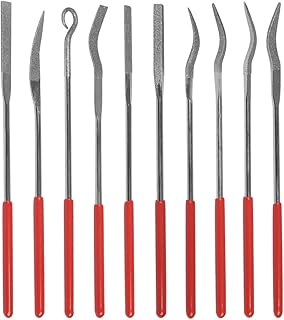 FOCCTS 10 Stück gebogen Mini Diamond Files set Nadel-Datei Set,Raspeln Professionelle Werkzeuge für die Holzbearbeitung/Keramik/Terrakotta/Metallwerkzeug