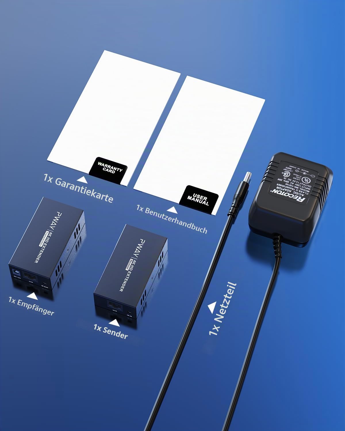 HDMI Extender 4K@60Hz 50m,HDMI Verlängerung über Cat6/Cat7 mit Loop-Out, einseitiger Stromversorgung, HDR & HDCP 2.2,Plug & Play für TV, PC, PS5, Beamer (PW-HT239)