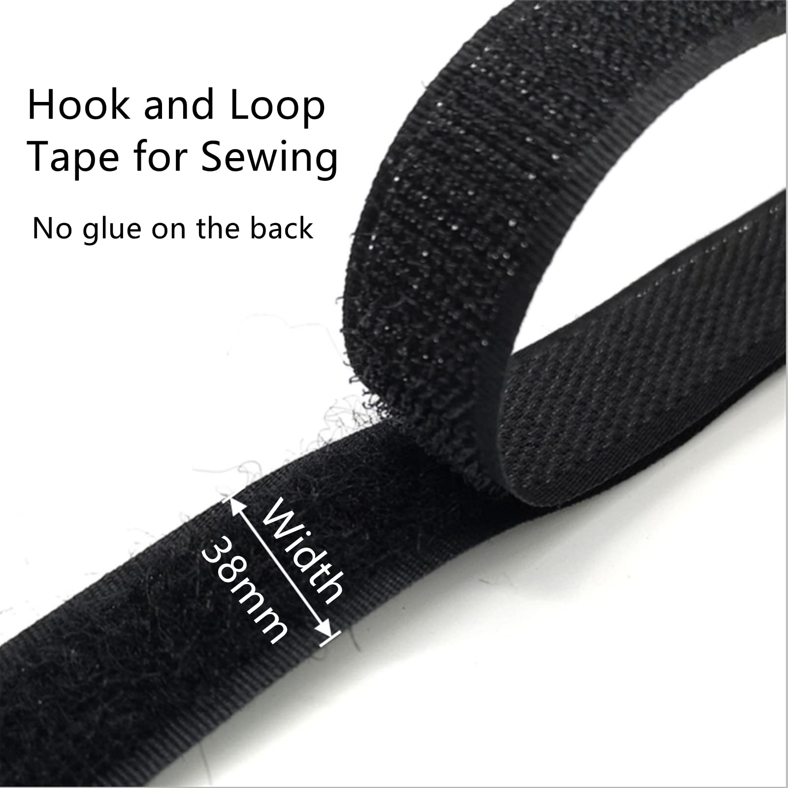 Nastri in tessuto di nylon non adesivi per cucire Nastro a strappo da cucire da 38 mm, strisce di fissaggio non adesive for arredamento domestico artigianale fai-da-te in tessuto(Coffee,38mm/10Yards)