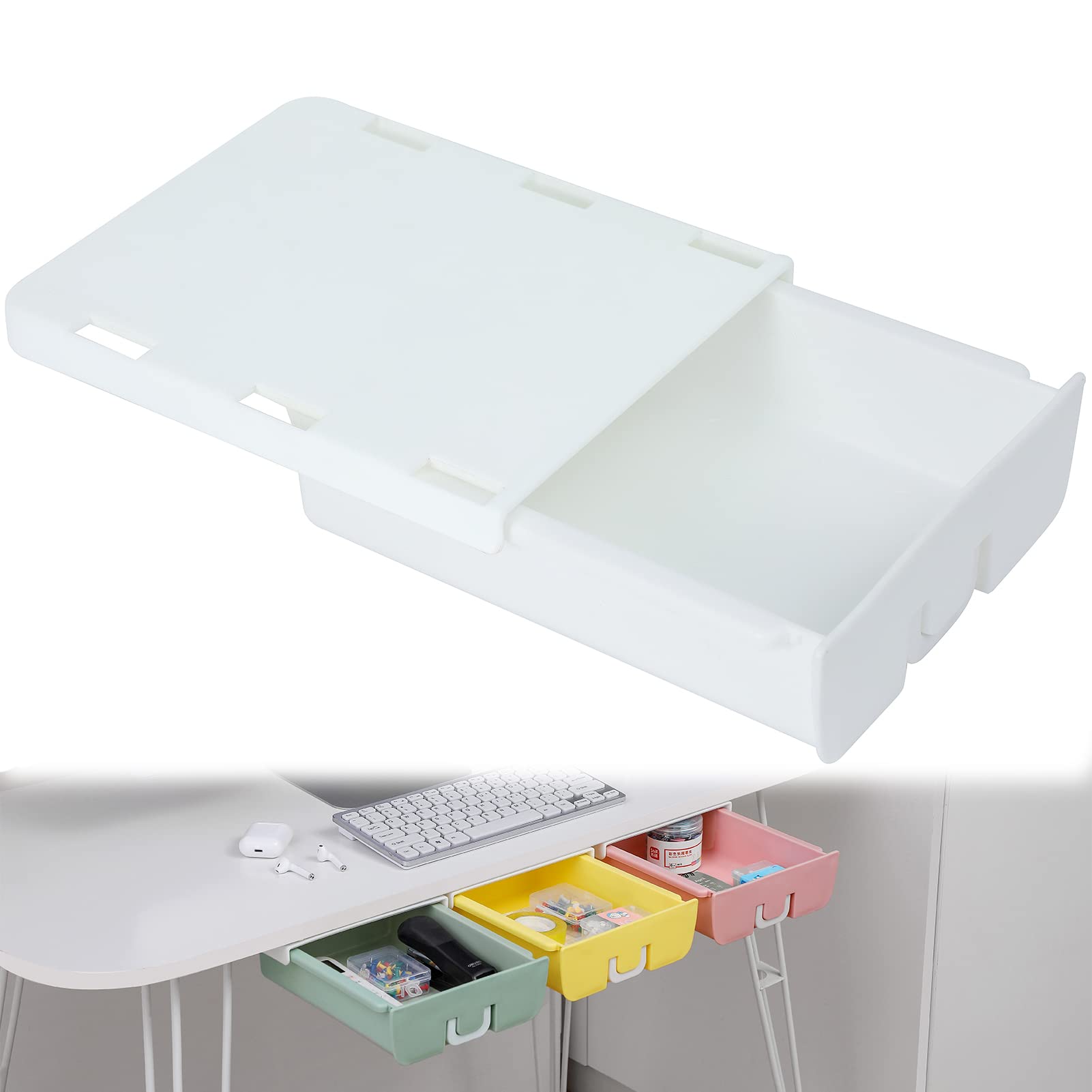 Buy Adhesive Drawer, Self Adhesive Under Desk Drawer Slideout, Add a