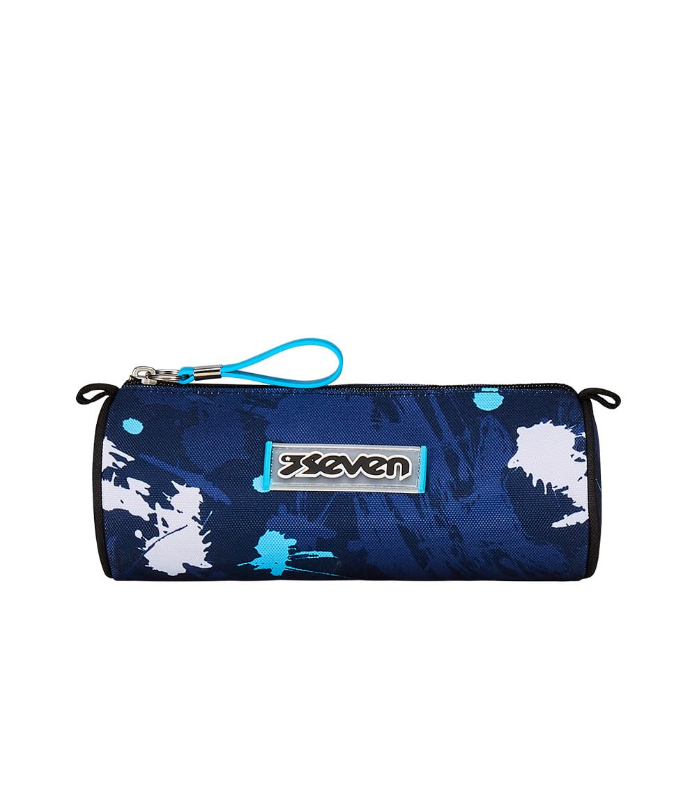 Seven School Pen Holder, Blue, Single Compartment Pen Holder, Zip Opening, Children and Youth, Blue, School - Image 2