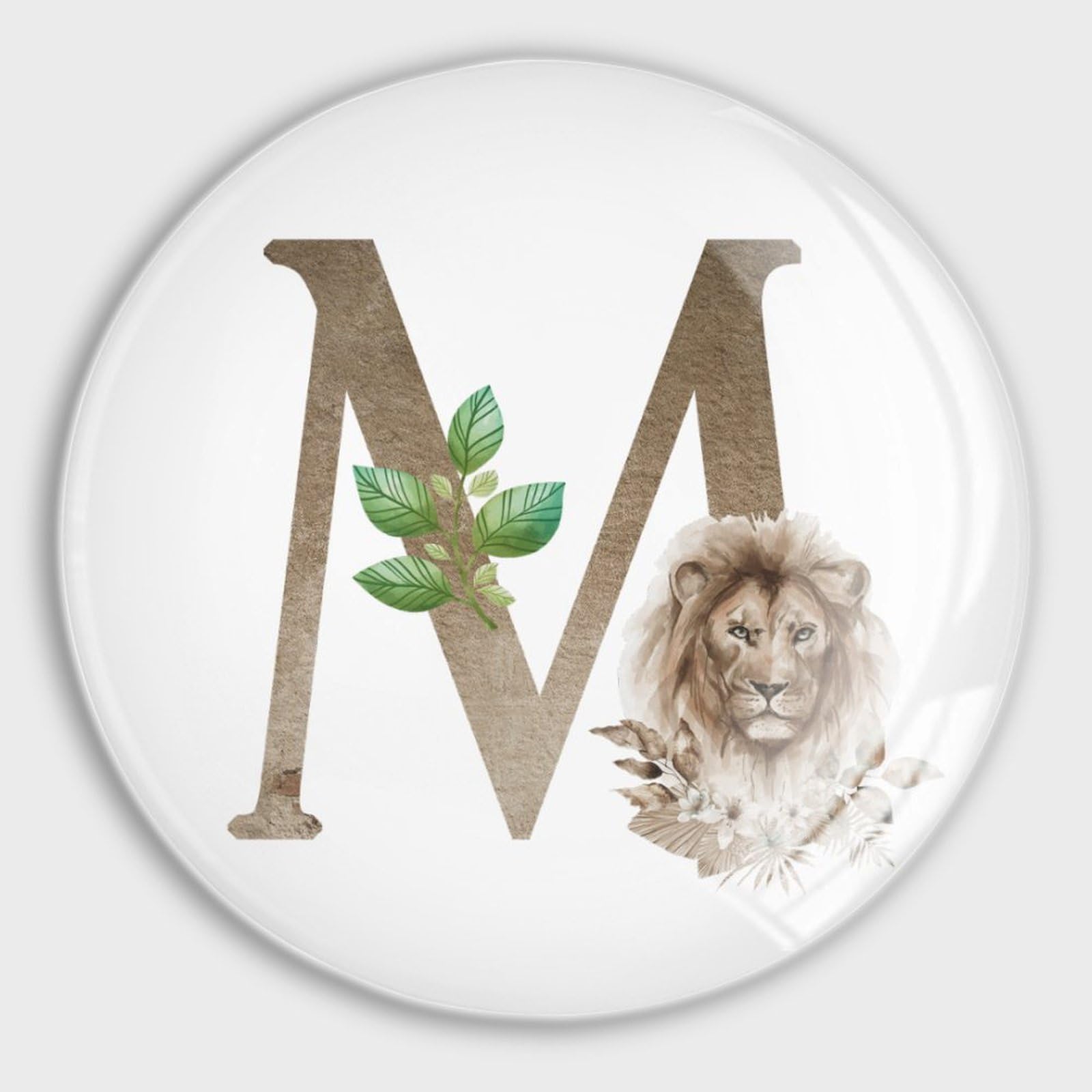 Aimants de réfrigérateur personnalisés lettre M lot de 4 cadeaux originaux lion verre