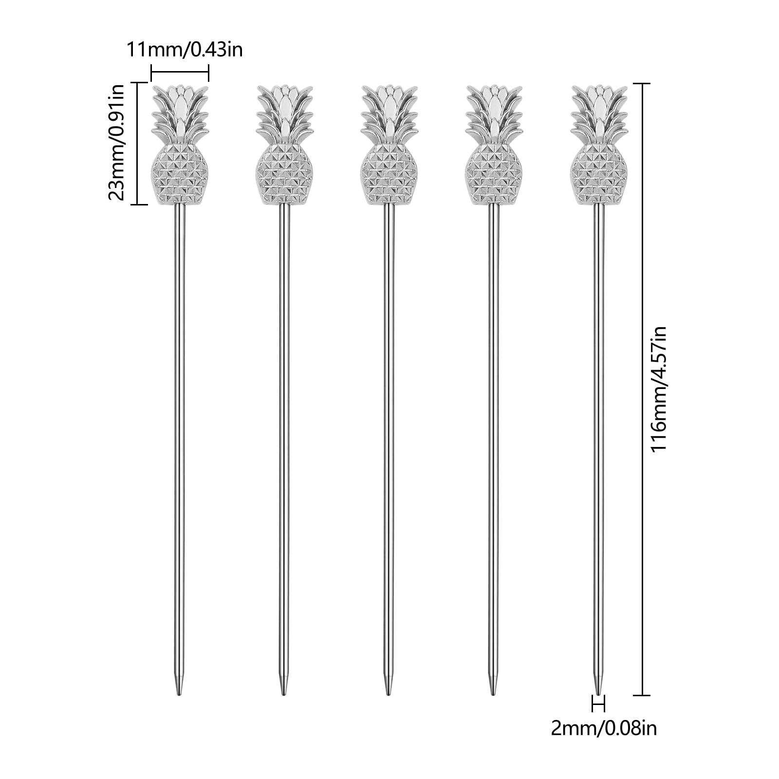 JJWNMLL Cocktail Sticks 5pcs Pineapple - Image 2