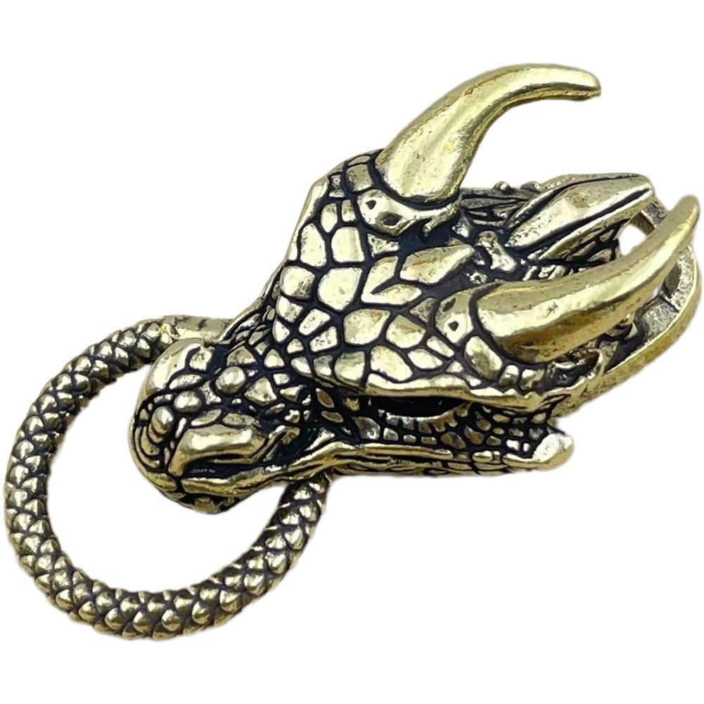 Danlai Brass Vintage Dragon Head Keychain Paracord Bracelet Buckles Charms Pendant For Bracelet Braided Crafts Diy Accessories