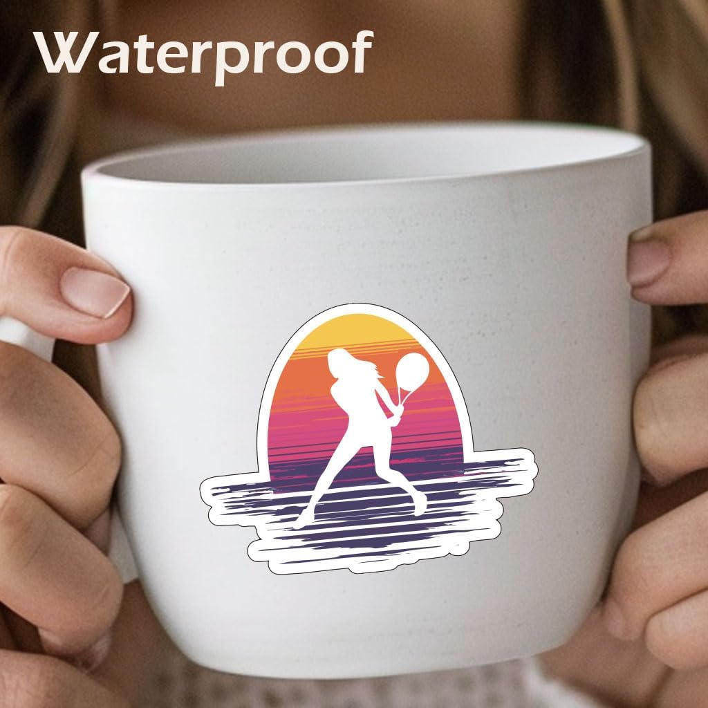 Tennis Girl Stickers| Pink Tennis Decal | Tennis Ball | Tennis Coach Gifts | Sport Stickers | Sport Gifts | Tennis Rackets Decorations for Waterbottle,Laptop,Phone - Image 7