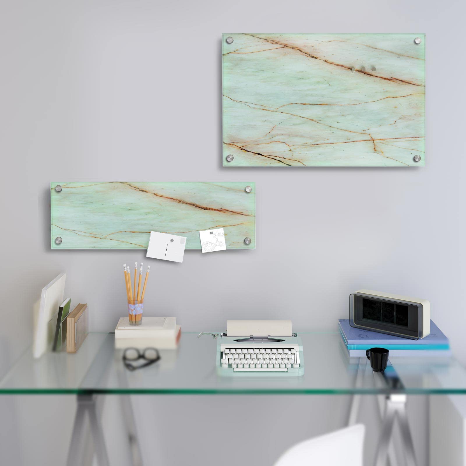 Tableau magnétique, mural, différentes tailles et couleurs, à 3 aimants, marbré, 40 x 60 cm