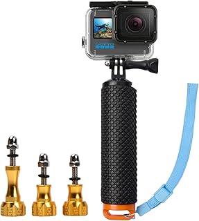 Cozlly Action Camera Selfie Stick, Floating Handle Grip, Waterproof Handler, Diving Stick Monopod, Non-Slip Handler Holder Mount with Lanyard, Floating Bobber Stick Compatible with Most Action Camera