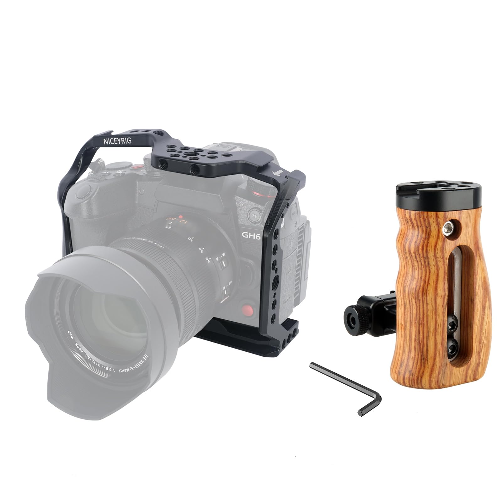 Amazon.com : NICEYRIG GH7/GH6 Cage Kit with Wooden Side Handle for