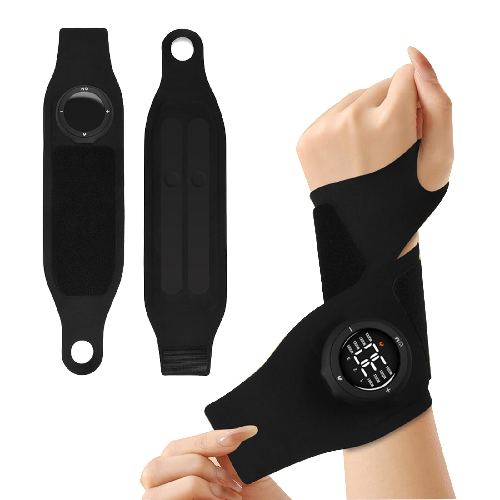 Handgelenk Massagegerät Wrist Massager Handgelenk mit Wärme und Kompression | Karpaltunnel Massagegerät mit 8 Modi und 30 Intensitätsstufen, 3 Heizstufen für Sehnenscheidenentzündung Karpaltunnelsyndrom