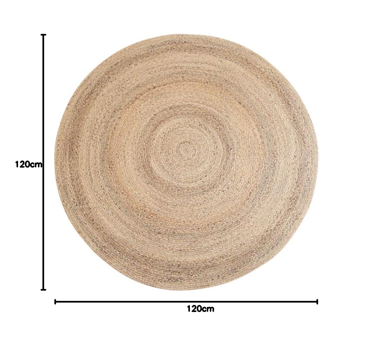 Wen Tapis Rond Tissé À La Main Moderne en Toile De Jute Lavable en Machine Antidérapant Chambre Salon Diamètre 80/100 / 120cm (Size : Diameter 120cm)