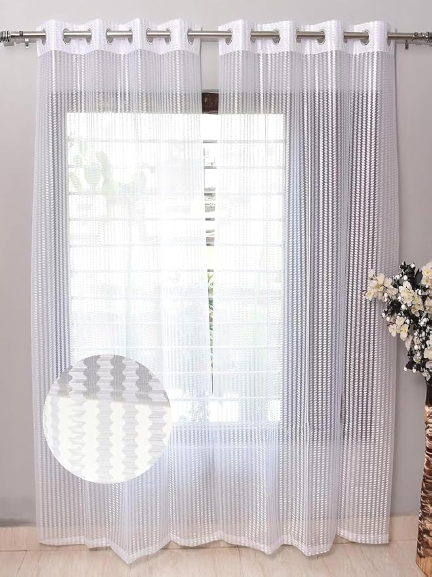Tissue Net Curtain for Door, 7 Feet, Elegant Design