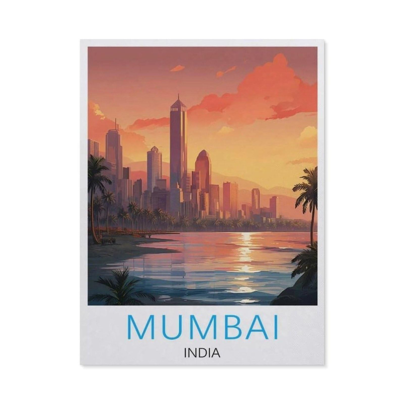 BEAYODKP Full Diamond 5D DIY Diamond Painting，Mumbai India（40x50cm）