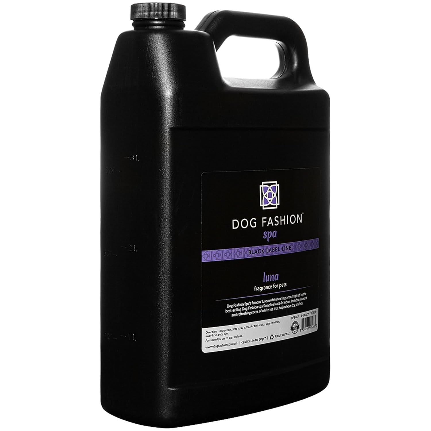 Dog Fashion Spa Luna Dog Fragrance, Long-Lasting Pet Cologne for Dogs & Cats, Tuscan White Tea Scent, Alcohol-Free Professional Grooming Spray Refill, Luxury Pet Perfume, Made in USA, 1 Gallon