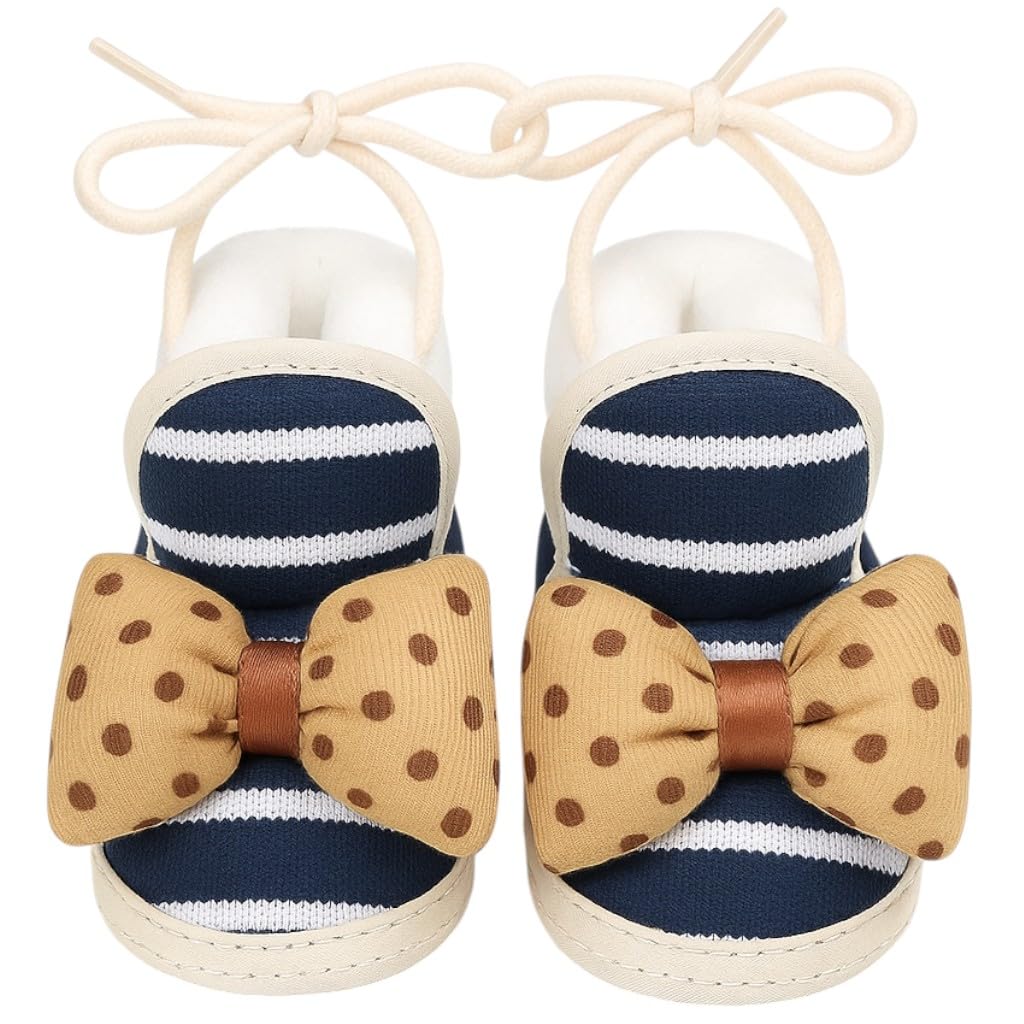 vbaby Soft Step Bow Stripes Baby Shoes for Baby Girl & Baby Boy Booties-picture-44