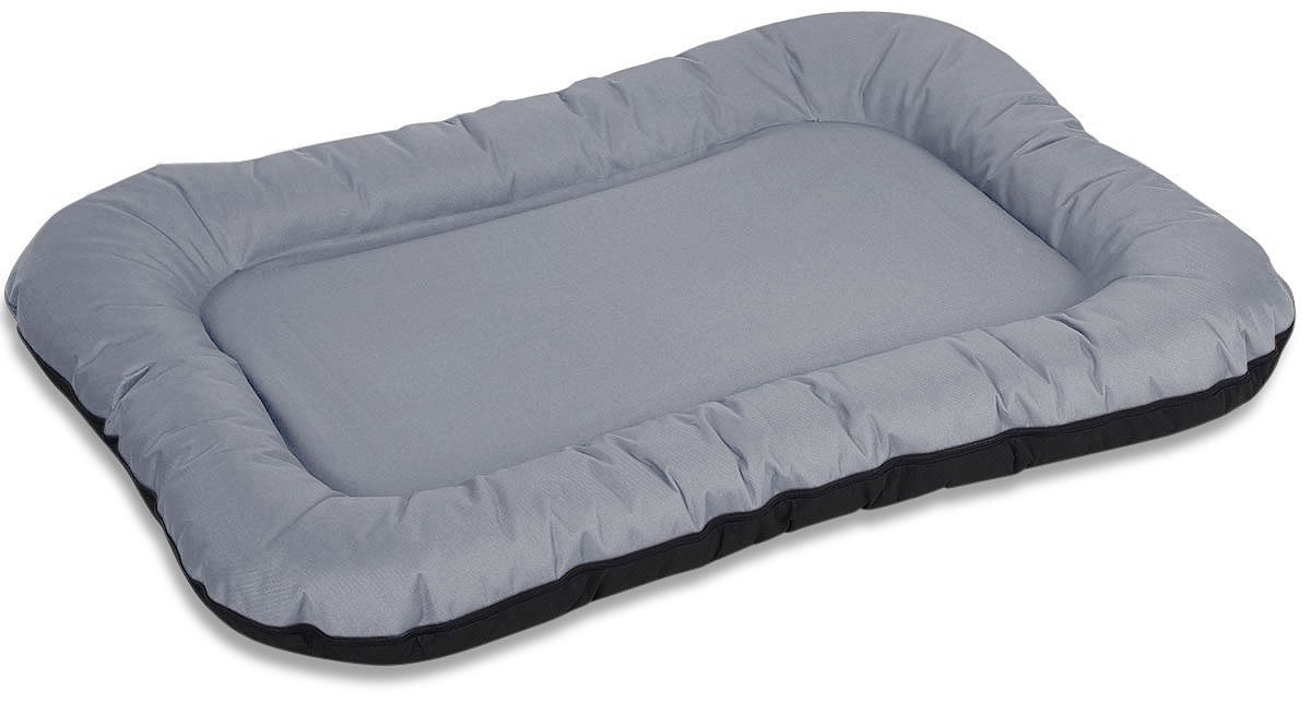 Knuffelwuff Wasserfestes In und Outdoor Hundebett Lucky aus Nylongewebe XL 90 x 75cm Grau - abnehmbarer Bezug - waschbar - für große, mittelgroße und kleine Hunde