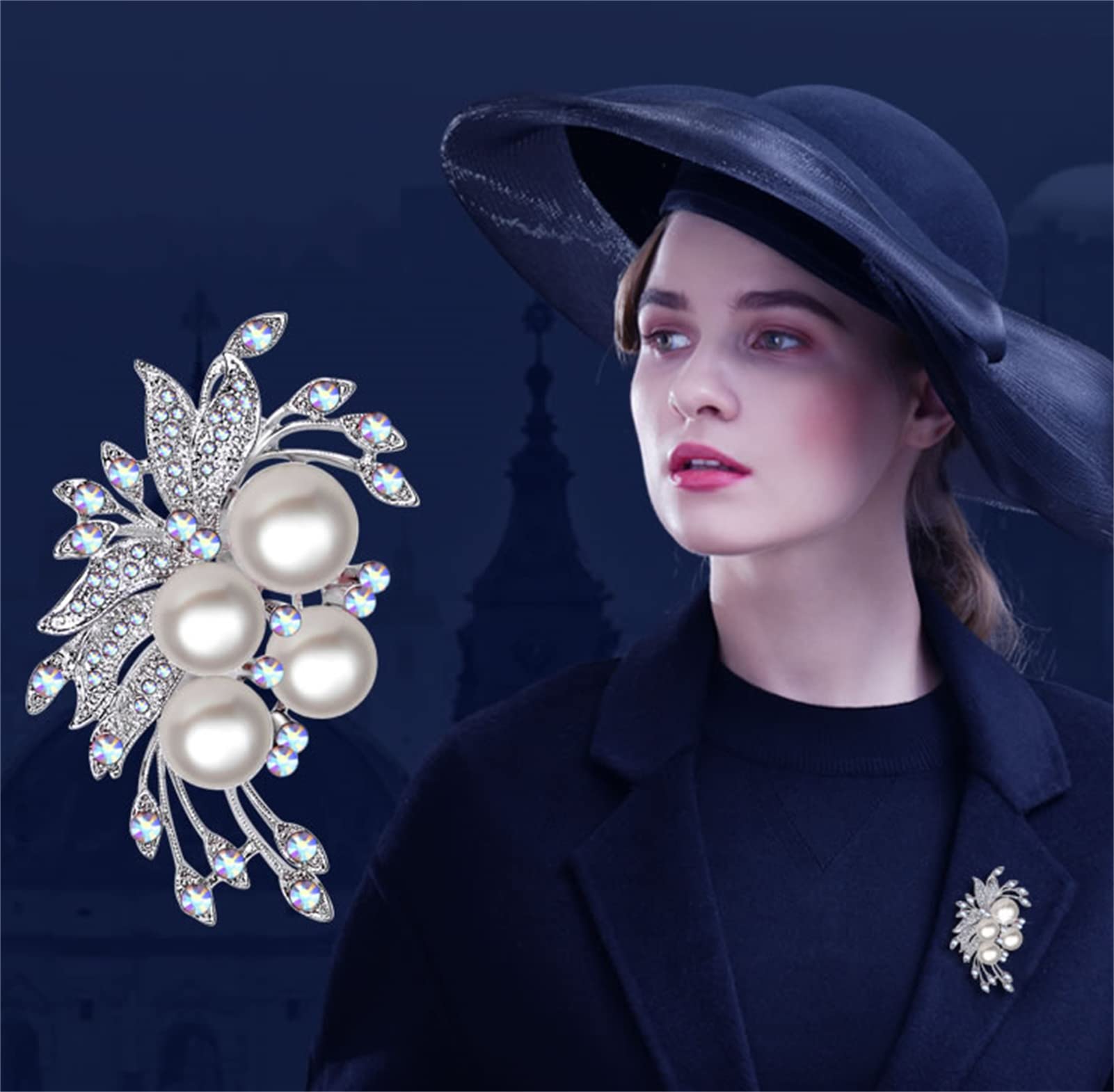 Accessori di Perle finte di Atmosfera di Lusso Spilla Spilla Femminile Spilla Cappotto Giacca Decorazione Accessori semplici