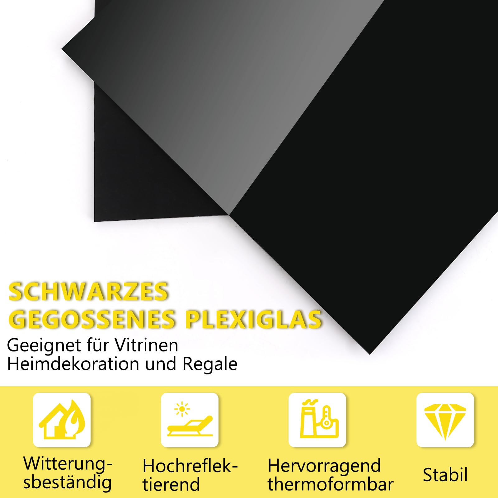 6 Schwarze Acrylglasplatten 30x30 Cm, 2,5 Mm Dick ? Produktbild-Vorschau 2