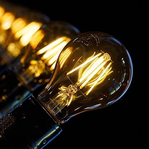 Miniatura 4 de Bombillas LED E26 regulables, equivalente a 40 W, blanco cálido de 2700 K, bombilla de filamento LED A19 de vidrio transparente, paquete de 6