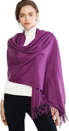 RIIQIICHY Womens Fringe Shawl Wrap Pashmina Scarf for Wedding Evening