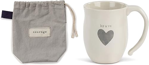 Miniatura 2 de DEMDACO Joyful Heart Cream - Taza de café de cerámica de 16 onzas