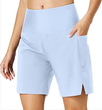 Womens 5" High Waisted Swim Board Shorts Quick Dry Beach Bottom Trunks UPF 50+ with Liner Phone Pockets