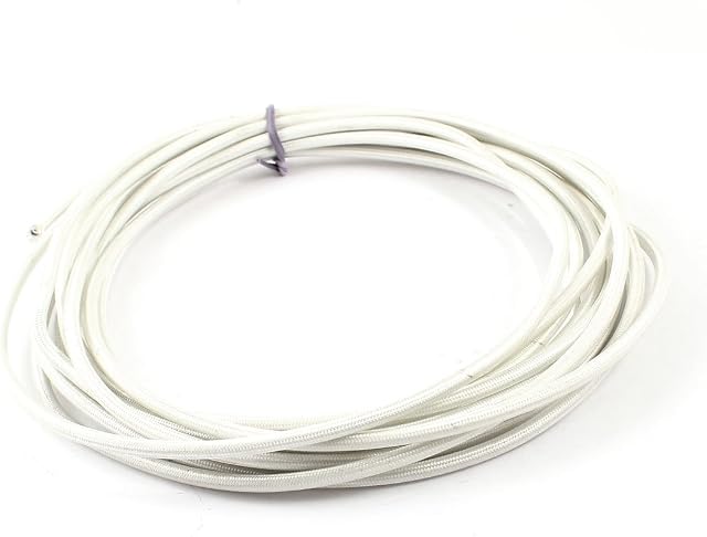 sourcingmap 5 Meter/16.4ft 2mm2 230C Flexible Silicone High Temperature Braided Wire Cable White