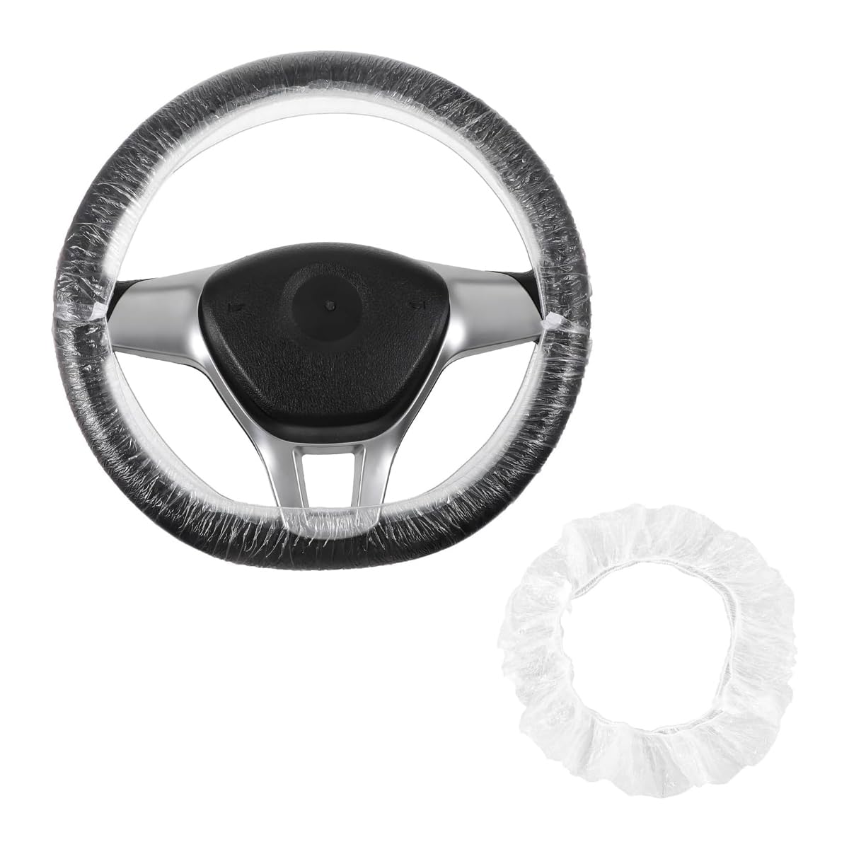 R-timer 100pcs Disposable Steering Wheel Covers for MG HS ZS MG5 MG6 TF GT6, Plastic Clear Car Steering Wheel Covers for Auto Maintenance