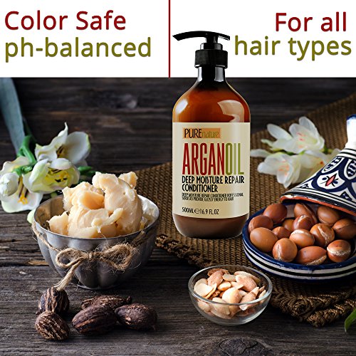 Moroccan Argan Oil Conditioner Sls Sulfate Free - Best Hair Conditioner For Damaged, Dry, Curly Or Frizzy Hair - Thickening For Fine/Thin Hair, Safe For Color And Keratin Treated Hair #TOP3