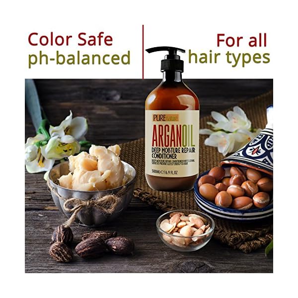 Moroccan-Argan-Oil-Conditioner-SLS-Sulfate-Free-Best-Hair-Conditioner-for-Damaged-Dry-Curly-or-Frizzy-Hair-Thickening-for-Fine-Thin-Hair-Safe-for-Color-and-Keratin-Treated-Hair Moroccan Argan Oil Conditioner - Sulfate Free Products for Women and Men - Deep Moisturizing for Dry, Curly, Colored, Damaged Hair - Hydrating Repair, Salon Grade Formula for All Hair Types