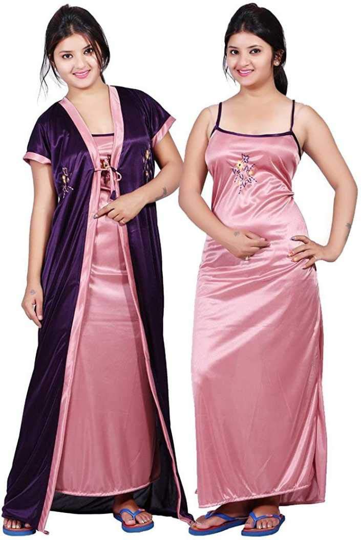 shopping world Women's Satin Nighty Multicolour-picture-30