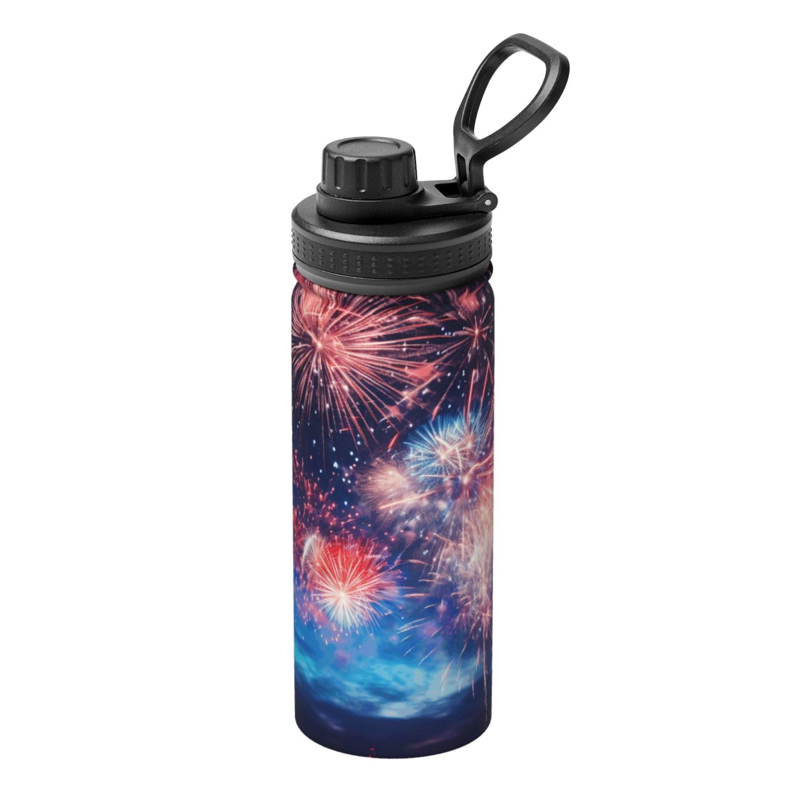 Kfjghhl Insulated Stainless Fireworks Steel Water Bottle For Sport Gym Travel Leak Camping Hiking Hydration
