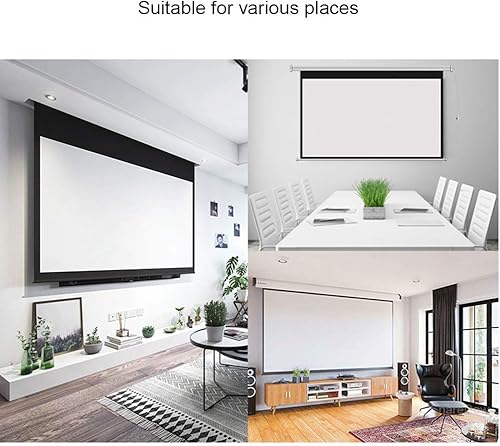 Miniatura 7 de Projector Screen, 60-100 Inch 43 Motorized Electric Projection Screen Auto HD Gray Fiber Glass Projector Screen for Home Theater Entertainment (Size