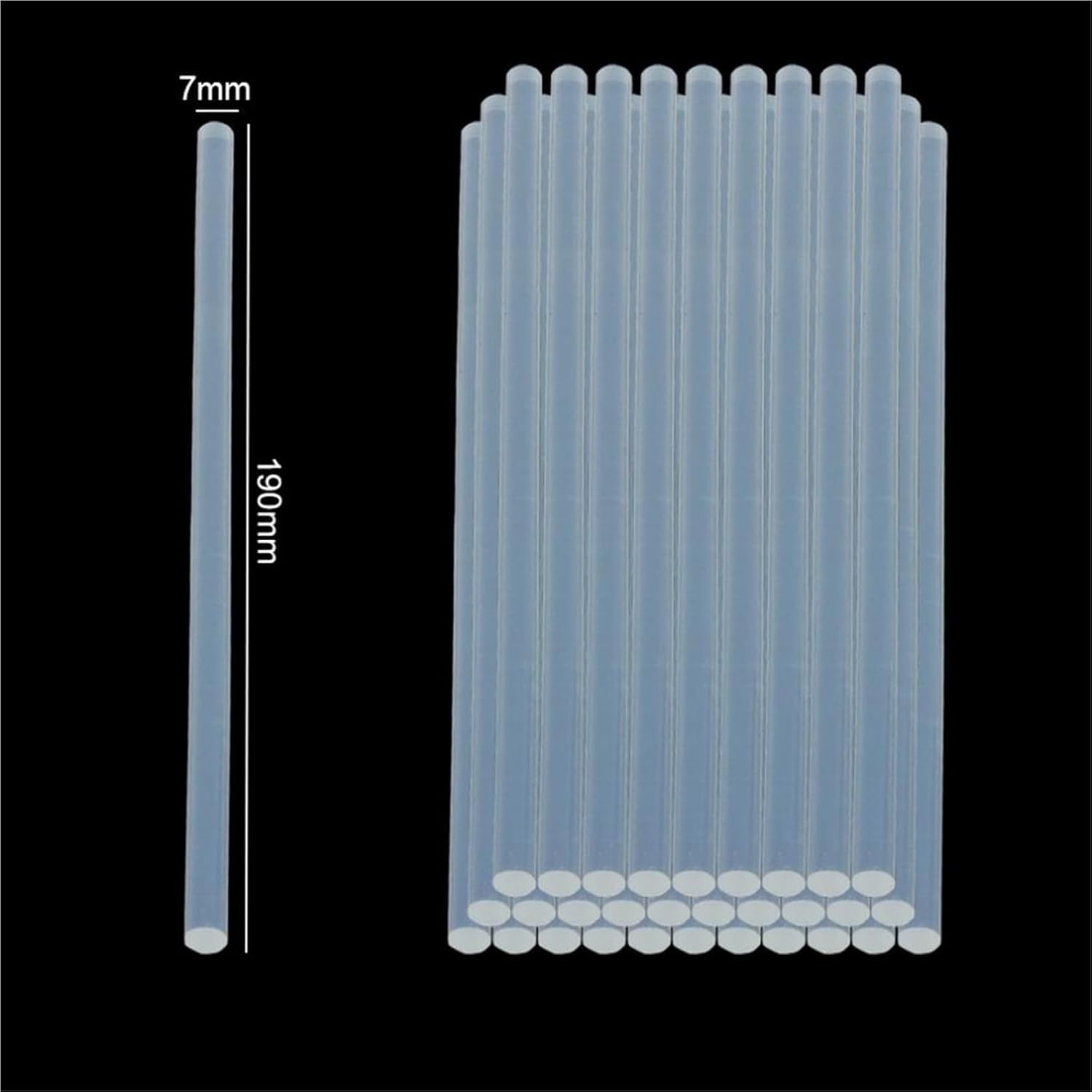 Hot Melt Glue Sticks 100pcs 7mmx190mm Hot Glue Stick Transparent Melt Adhesive Gun Silicone 7mm for Kitchen Faucets